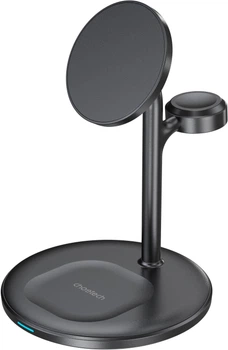Бездротовий зарядний пристрій Choetech 3-в-1 магнітний 15W Black (T585-F)