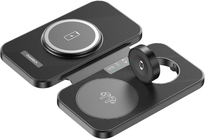 Бездротовий зарядний пристрій Choetech 3-в-1 магнітний 22W Black (T616-F)