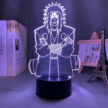 Светильник с 3D эффектом led лампа Джирайя из аниме Наруто Naruto ночник с пультом (100029.36)