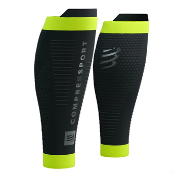 Компрессионные гетры спортивные Compressport R2 3.0 Flash Black/Fluo Yellow T2 (34-38) (CCSU3099016T2)