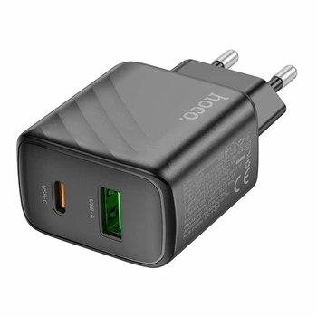 Зарядний пристрій Hoco CS23A 1USB 1USB-C PD/QC 30W Black