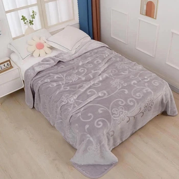 М'який акриловий плюшевий плед покривало Colorful Home 210х230 Євро Бузковий
