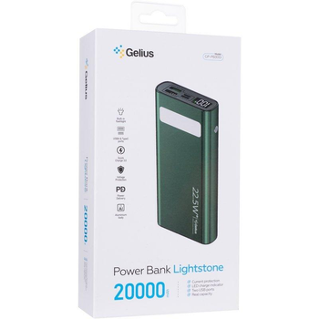 Повербанк Gelius Lightstone GP-PB300i 20000mAh QC+PD 22.5W Green