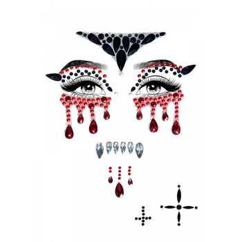 Маска вампіра БДСМ із страз різного кольору Leg Avenue Vampire Rhinestone Stick On Jewels