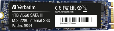 SSD диск Verbatim Vi560 S3 1TB M.2 2280 SATAIII 3D NAND TLC (49364)