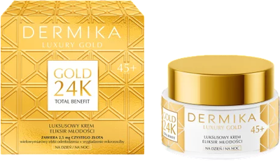 Krem-eliksir do twarzy Dermika Luxury Gold 24K 45+ 50 ml (5902046768140)