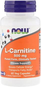 Комплексні Now Foods L-Carnitine 500 мг 60 вегетаріанських капсул (733739000729)