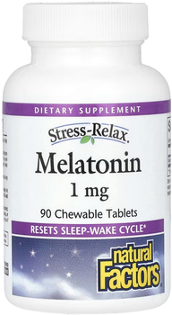 Амінокислота Natural Factors Мелатонін Stress Relax Melatonin 90 жувальних таблеток 1 мг (068958027135)