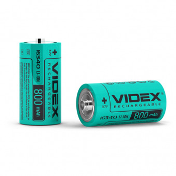 Аккумулятор Videx литий-ионный 16340 (без защиты) 800mAh bulk/1шт