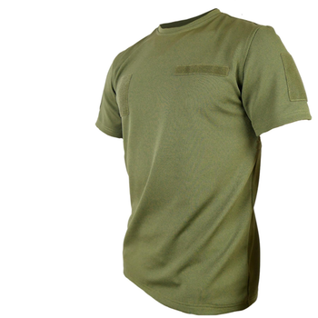 Футболка Kiborg Tactical Coolpass хакі з велкро панелями для шевронів S