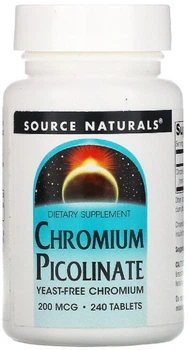 Хром піколінат Source Naturals Chrome Picolinate 200 мкг 240 таблеток (021078001089)