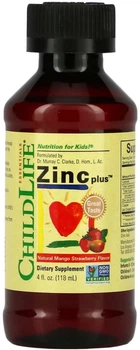 Рідкий цинк для дітей ChildLife Zinc Plus манго та полуниця 118 мл (608274103504)