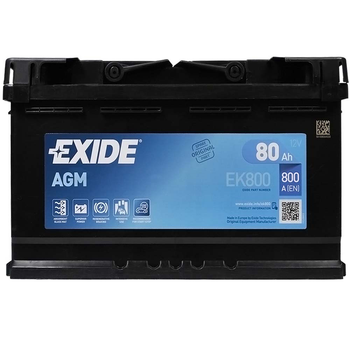 Автомобильный аккумулятор EXIDE Start-Stop AGM 80Ач 800A R+ EK800