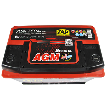 Автомобільний акумулятор ZAP AGM 70Ah 760A R+ 570 02z