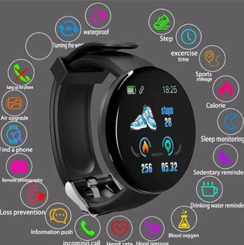 Фітнес-браслет D18 Smart band Black FF-1918