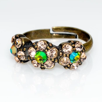 Кольцо "Теплый закат" Michal Negrin с кристаллами Swarovski, ручная работа