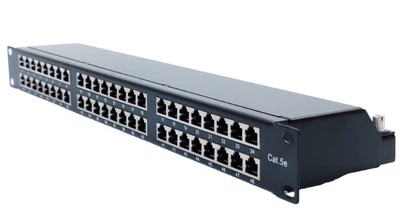 Патч-панель Kingda 19" 1U STP 48xRJ-45 Dual IDC type кат. 5E Black (KD-PP67-STP-C5E-48P)