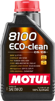 Моторное масло Motul 8100 Eco-Clean 0W-20 1 л (868111 / 108813)