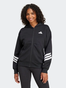 Толстовка на молнии с капюшоном женская Adidas W Fi 3S Fz Hd JE0171 S Black (4067906103415)