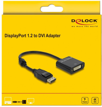 Adapter Delock DisplayPort - DVI 20 cm Black (4043619626014)