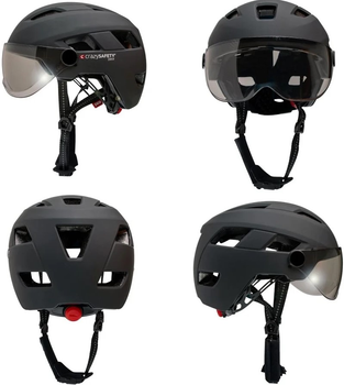 Велосипедний шолом Crazy Safety Oak Bicycle Helmet 55-61 см Black (5744001766996)