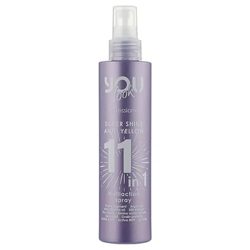 Мультиспрей You Look мгновенного действия для блондинок 11 в 1 Professional Multiaction Spray 11 in 1 Silver Shine Anti-Yellow 200 мл