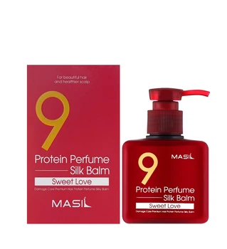 Бальзам для захисту волосся з ароматом гібіскуса та троянди Masil 9 Protein Perfume Silk Balm Sweet Love 180мл 2026/07/09