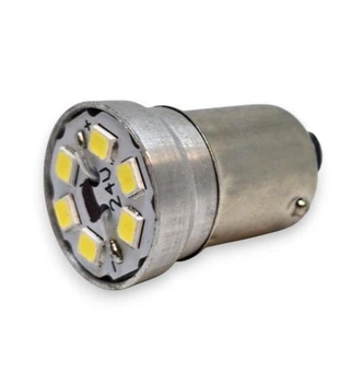 Светодиодная лампа с цоколем 1156 BA15s P21W 6SMD 2835 24V Белая 3W Сделано в УКРАИНЕ! Avtoexpect (57310)