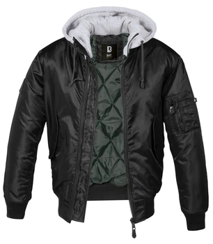 Куртка Brandit MA1 Sweat Hooded Black/Grey (XL)