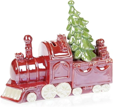 Копилка Паровоз ceramic 20х17 см красный перламутр Bona DP43137