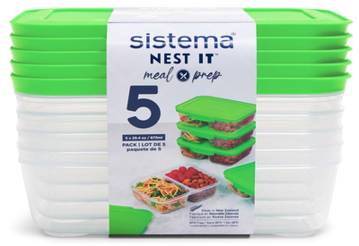 Zestaw pojemników Sistema Meal Prep 870 ml 5 szt (9414202591654)