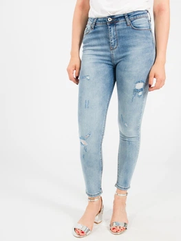 Джинсы с потертостями BEBE PLUS 22519 M (36395M) Синий