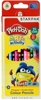 Кольорові олівці Starpak PlayDoh двосторонні 24 кольори 12 шт. (5903246499346)