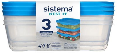 Zestaw pojemników Sistema Meal Prep 1.5 l 3 szt (9414202591333)