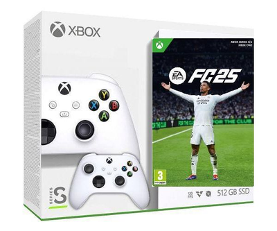 Ігрова консоль Microsoft Xbox Series S 512Gb + EA SPORTS FC 25 (російська версія) + дод. Геймпад Microsoft Xbox Series X, S (Robot White)