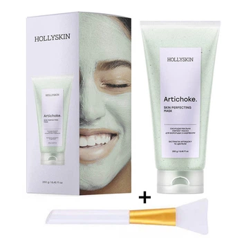 Охлаждающая маска лифтинг для борьбы с отеками HOLLYSKIN Artichoke. Skin Perfecting Mask 250г + лопатка для на
