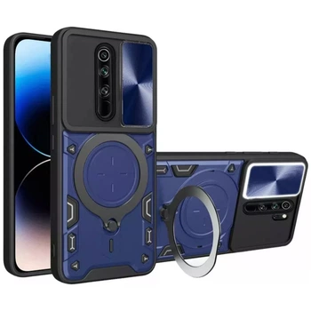 Ударопрочный чехол Bracket case with Magnetic для Xiaomi Redmi Note 8 Pro Blue Без бренда
