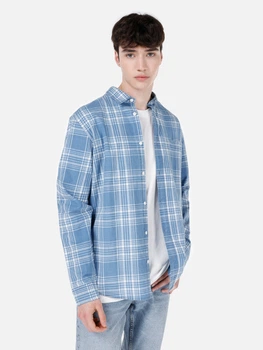 Рубашка хлопковая мужская Colin's CL1061787BLE S Blue (8684112205120)