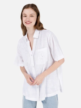 Сорочка бавовняна оверсайз жіноча Colin's CL1068891WHT ML White (8684112212364)