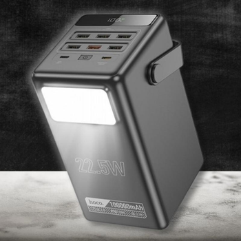 Повербанк Hoco 100000 mAh зі швидкою зарядкою 22.5W power bank портативна батарея з ліхтариком, ART D0B3