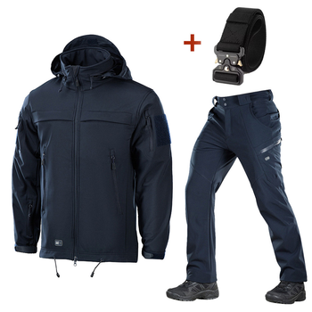 Костюм M-Tac Softshell Куртка и Брюки Dark Navy Blue + Подарок Ремень Кобра размер M