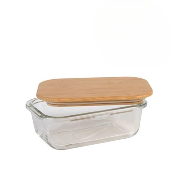 Масленка для масла Stenson, 15×10.5×5 см, с бамбуковой крышкой (R32787-S)