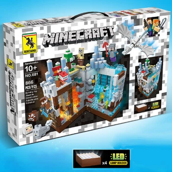 Конструктор Renzaima Minecraft Битва за фортецю 866 деталей Крижана фортеця Білий (1014-939-01)