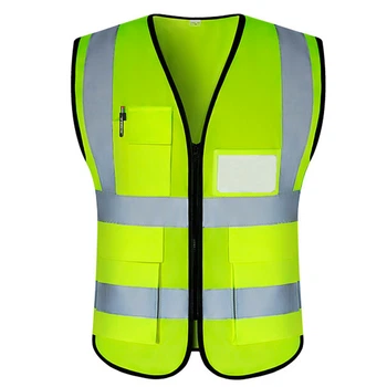 Світловідбивний жилет BauTech з кишенями one size Зелений (1015-014-00)