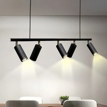 Люстра підвісна MSK Electric Tube в стилі лофт із поворотними плафонами NL 2450-5 BK