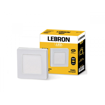 Накладной светодиодный светильник 6W Lebron квадратный 4100K белый IP20 L-PSS-641