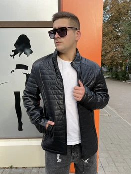 Куртка мужская Fudiao из экокожи , Черный, XXL