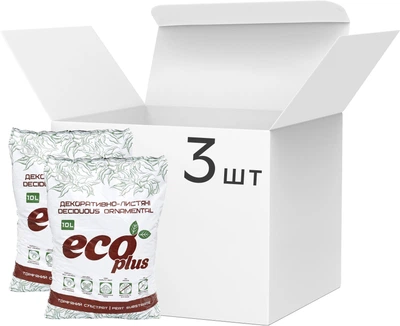 Набір з трьох штук Торф'яний субстрат Ecoplus "Для декоративно-листяних рослин" 10 л (ТВ000031552)