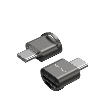 Картридер Vention USB 2.0 Type-C MicroSD Card Reader Gray Zinc Alloy Type (CLMH0)