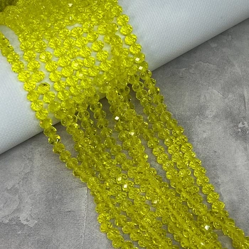 Бусины Кристалл - Rondelle, 8 мм, цвет Light Citrine желтый, 65-68 шт на нити, 1 нить